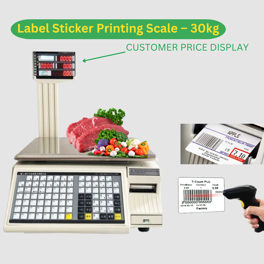 30kg Digital Label Printing Barcode Scale