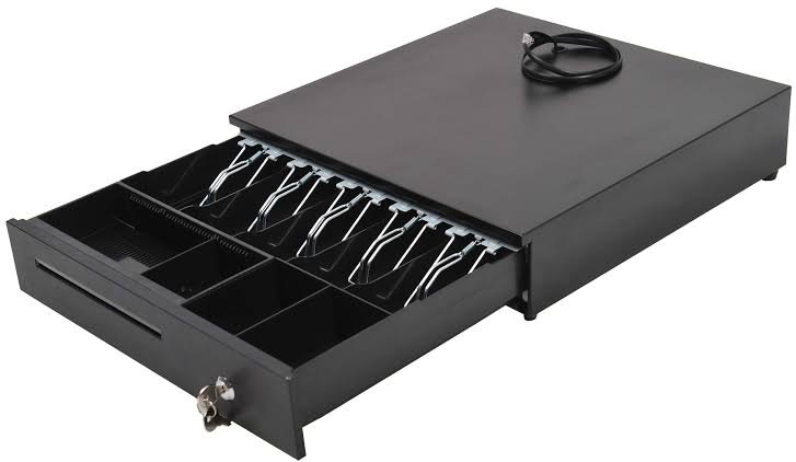 Cash Drawer - Black, RJ11 / RJ12 Printer Kick Interface