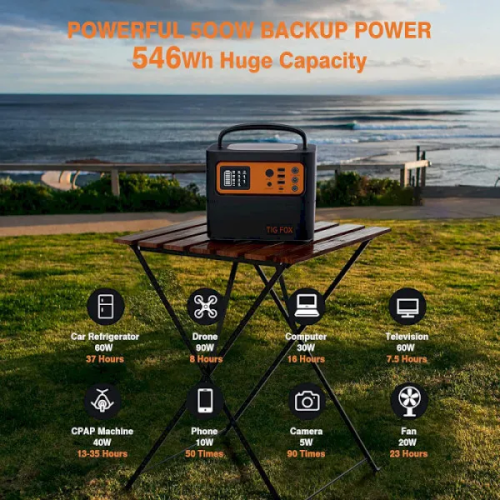 TigFox T500 | 540Wh Portable Lithium-Ion Battery Power Station | - Image 6