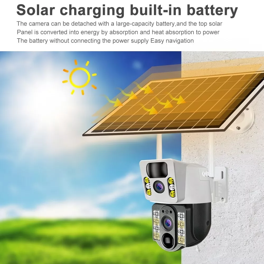 4G Solar Power PTZ IP Wifi Camera Security 1080P CCTV HD Waterproof Outdoor Cam - Image 6