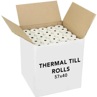 57 x 40 Thermal Cash Register Paper  (20 mm x 20 mm)